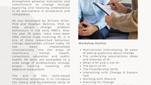 Motivational Interviewing Foundational Skills Workshop