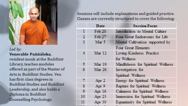 Buddhist Library meditation course